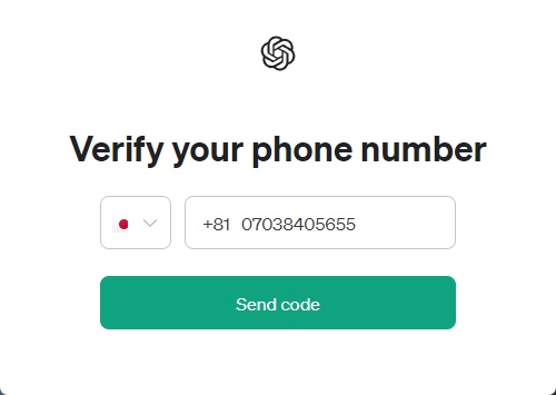 Input phone number OpenAI